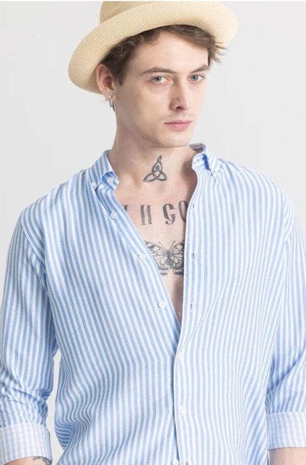 Comfort Striped Pure Cotton Unisex Shirt by Polo Imperial - Image 4